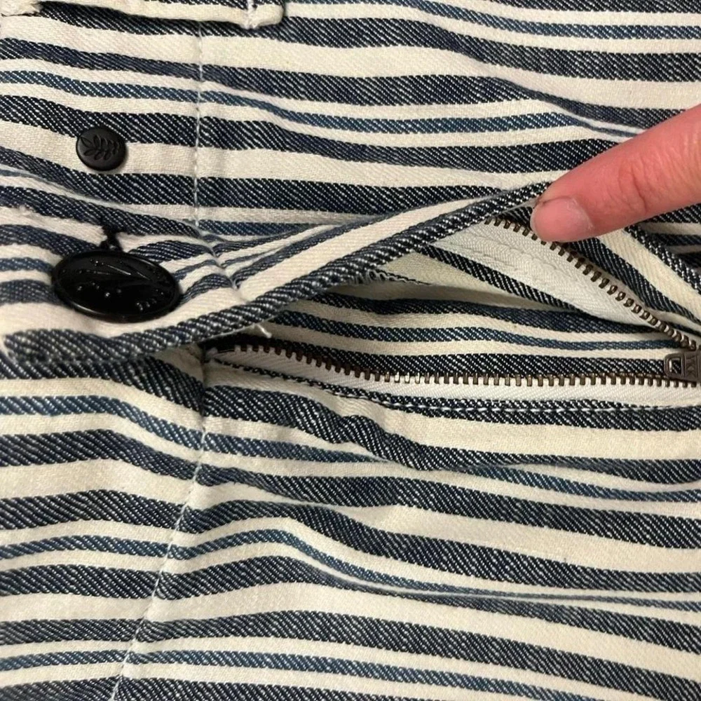 Rag & Bone Striped Wide Leg Pants Navy White Hickory Stripe Size 29 - Picture 7 of 8